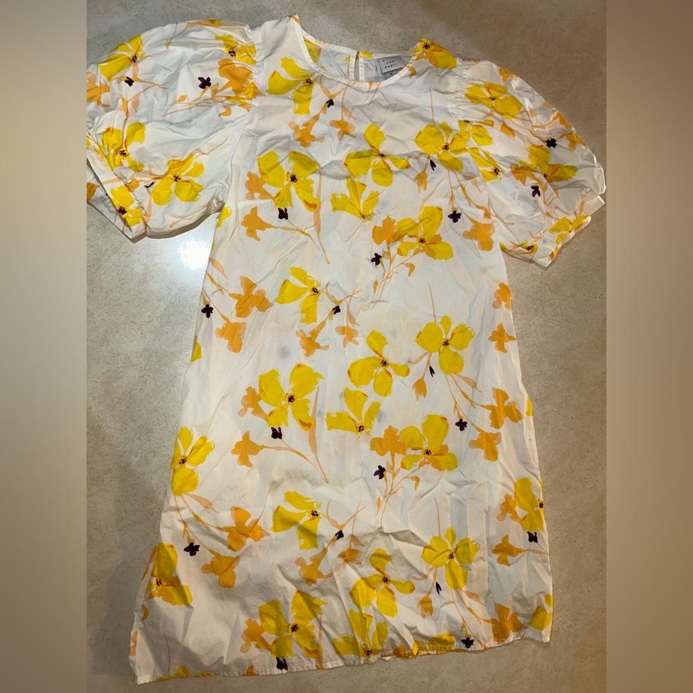 A New Day Yellow and White Floral Summer Dress